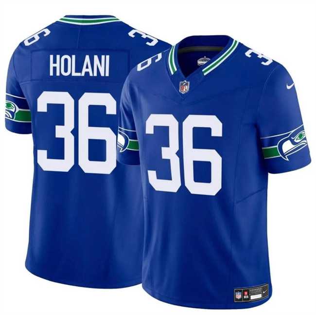 Men & Women & Youth Seattle Seahawks #36 George Holani Royal 2024 F.U.S.E Throwback Vapor Limited Football Stitched Jersey